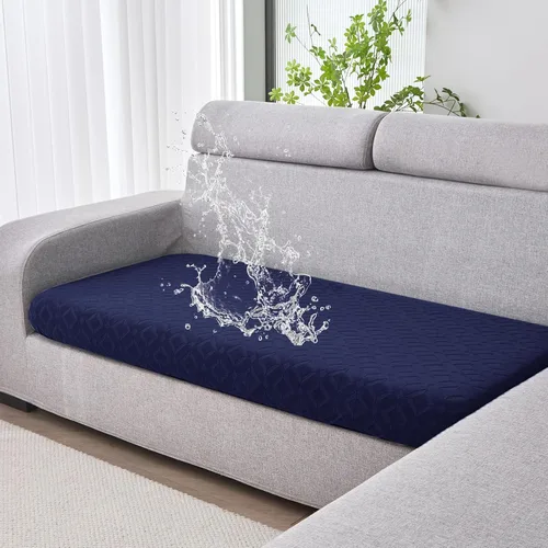 Miniatura 29 de Genina Fundas de cojín para sofá impermeables, fundas elásticas para sofá seccional, funda de cojín lavable, antideslizante, con parte inferior
