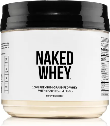 NAKED Suero de 1 libra – Solo 1 ingrediente, proteína de suero en polvo de ganado alimentado con pasto, sin desnaturalizar, sin OMG, sin soja, sin