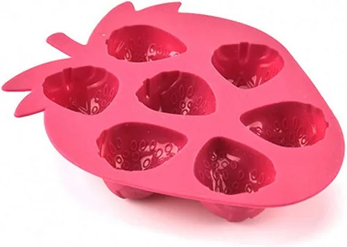 Miniatura 6 de Juego de 2 moldes de silicona para cubitos de hielo de fresa, juego de moldes de silicona para chocolate, dulces, pasteles, pasteles, jabón