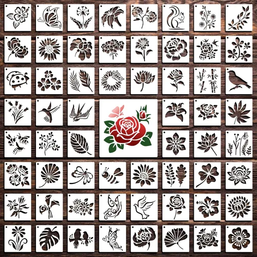 Miniatura 8 de 9Pcs Datura Stencils for Painting