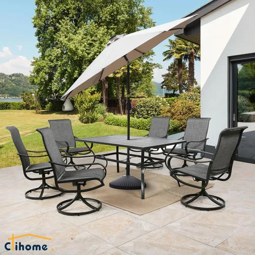 Miniatura 8 de Clihome Sombrilla solar de 9 pies para patio, 32 luces LED, sombrilla solar para patio al aire libre con botón de inclinación y manivela para patio