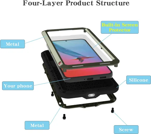 Miniatura 3 de LOVE MEI Funda militar resistente para Samsung Galaxy S22, con protector de pantalla de vidrio templado, a prueba de golpes, a prueba de polvo, a