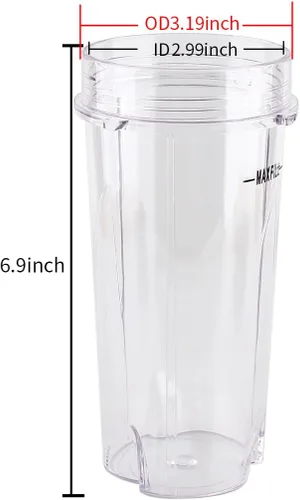 Miniatura 3 de Anbige Piezas de repuesto para licuadora Ninja, vaso de 16 onzas con tapa compatible con licuadoras Ninja BL770 BL660 BL810 QB3000 All Pro de 4