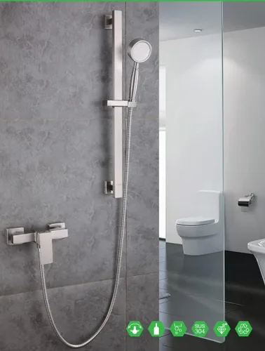 Miniatura 2 de SUS 304 Mezclador de ducha de baño de acero inoxidable grifo de ducha montado en la pared grifo de control de agua caliente y fría