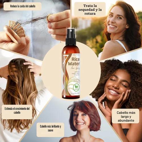 Miniatura 3 de NUEVO Agua de Arroz Fermentado para el Crecimiento del Cabello - Infundido con Romero, Biotina, Cafeína, Queratina, Spray Vegano No Graso