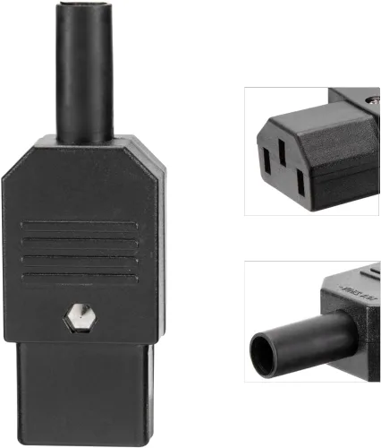 Miniatura 5 de Uxcell AC250V 10 A 3Terminals Panel Mount IEC320 C14 Enchufe C13 Plug conector adaptador, 3 piezas