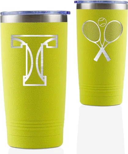 Miniatura 10 de Onebttl Regalos personalizados de tenis para mujeres, amantes del tenis, hombres, vaso de acero inoxidable de 20 onzas para Navidad, cumpleaños