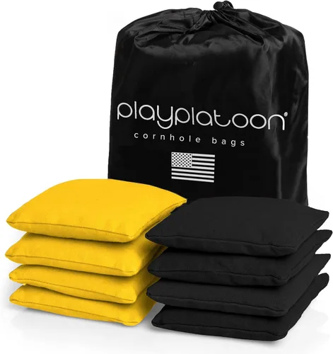 Miniatura 9 de Bolsas de cornhole de tela de pato resistentes a la intemperie premium de Play Platoon - Juego de 8 bolsas de frijoles para juego de Corn Hole