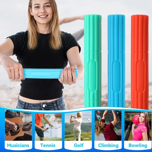 Miniatura 8 de 3 barras ejercitadoras de mano torcidas para terapia física, alivia el dolor de tendinitis y mejora la fuerza de agarre, codo de tenis, codo