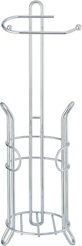 Miniatura 6 de Soporte de pie para papel higiénico SunnyPoint con almacenamiento – Capacidad para 3 rollos de repuesto, acero resistente, acabado cromado, fácil