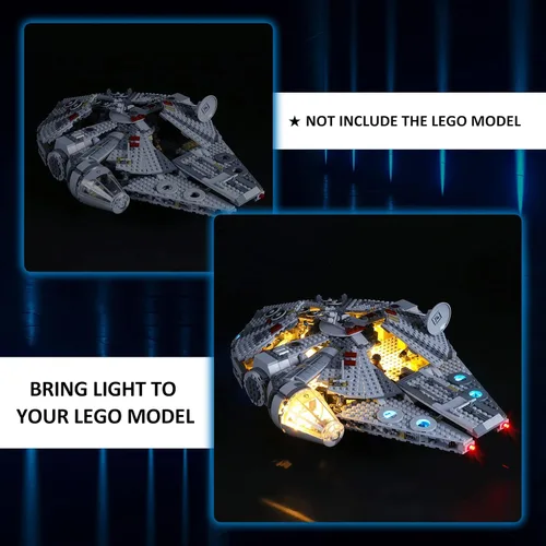 Miniatura 6 de YEABRICKS Luz LED para Lego-75257 Star Wars Millennium Falcon Modelo de bloques de construcción (juego de Lego no incluido)