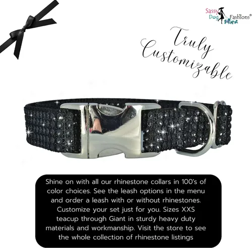 Miniatura 9 de Collar de perro con diamantes de imitación, hebilla grabada y opciones de correa, collares de perro brillantes a la moda, joyas brillantes