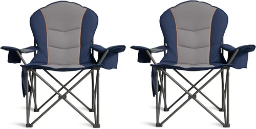 Miniatura 14 de Silla de Camping Sobredimensionada de Alta Resistencia - Silla Plegable Portátil, Portavasos y Estuche para Teléfono Impermeable para Adultos, negro