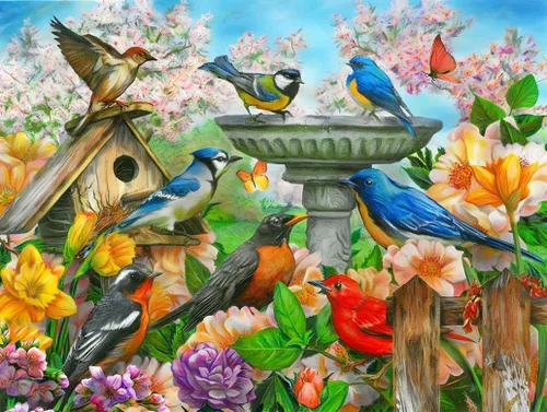 Miniatura 10 de Springbok Birds of Spring - Rompecabezas de 500 piezas para adultos, incluye aves silvestres norteamericanas