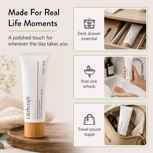 Miniatura 5 de Lifetherapy Crema de manos hidratante Crema de manos y uñas de aceite de oliva de rápida absorción no grasa (energizada)