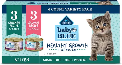 Miniatura 12 de Blue Buffalo Baby Blue - Alimento húmedo natural sin granos para gatitos, fórmula de crecimiento saludable con DHA, paté de pollo alto en proteínas