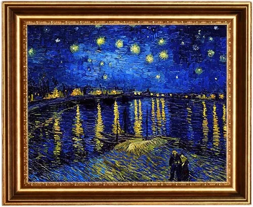 Miniatura 8 de ELITEART -Noche estrellada sobre el ródano por Vincent Van Gogh Giclée Art Canvas Prints- Tamaño del marco: 28 x 35 pulgadas