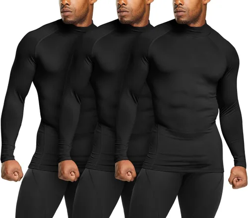 Miniatura 2 de ATHLIO 2 or 3 Pack Men's Thermal Long Sleeve Compression Shirts, TurtleMock Winter Sports Base Layer, Active Running Shirt