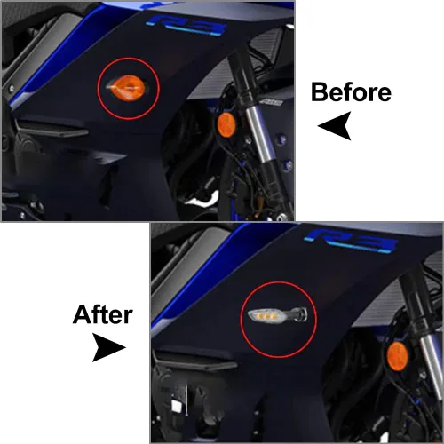 Miniatura 3 de 2 pares de luces direccionales traseras, indicadores de señal de giro de motocicleta, 12 V, repuesto para Yamaha FZ 16 250 FZS 150 FZ1 FZ8 Tenere