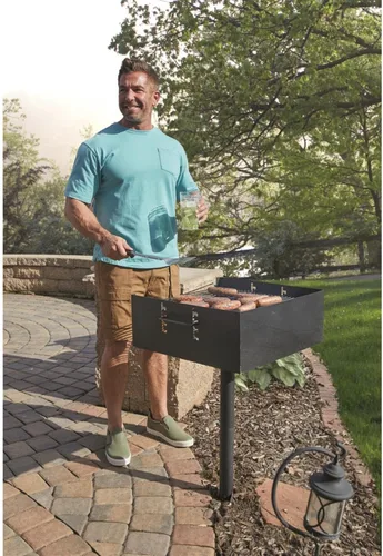 Miniatura 2 de Guide Gear Parrilla de barbacoa de carbón resistente estilo parque para campamento, cocina al aire libre, patio trasero, patio, parrillas