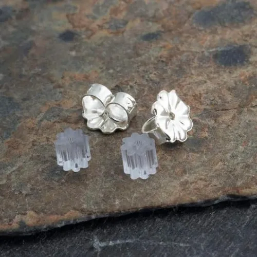Miniatura 4 de Aretes de plata de ley con forma de disco martillado, aretes de disco redondos planos, joyería hipoalergénica