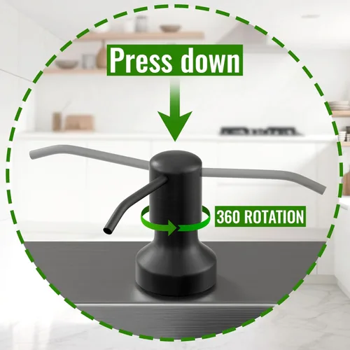 Miniatura 2 de Dispensador de jabón para fregadero de cocina, dispensador de jabón para fregadero de cocina con botella de 17 oz, recarga desde la parte superior
