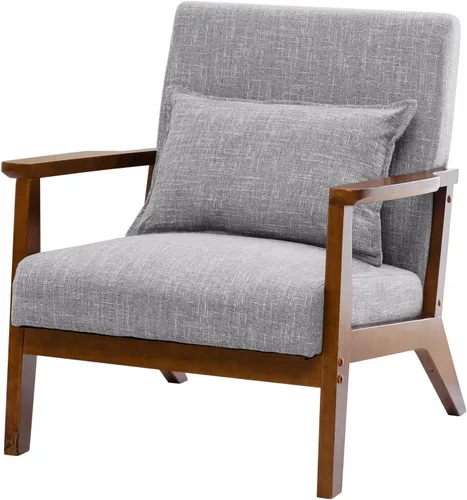 UNICOO - Silla decorativa moderna de mediados de siglo, sillón de lectura de tela, fácil montaje, sillón para sala de estar y dormitorio (U202-1