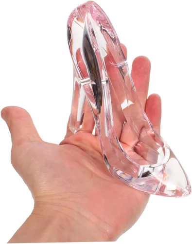Miniatura 4 de ABOOFAN Zapatos de tacón alto de cristal, decoraciones de acrílico de princesa, zapatos de tacón alto, zapatillas transparentes, estatuilla, adornos