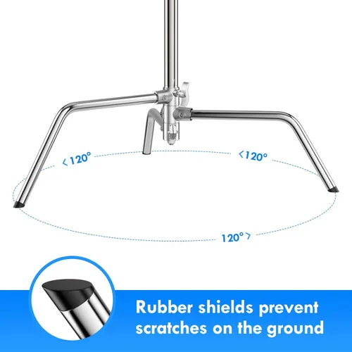 Miniatura 4 de EMART Paquete de 2 soportes C resistentes de 10 pies/9.8 ft, trípode de fotografía de acero inoxidable ajustable con brazo de sujeción y cabeza