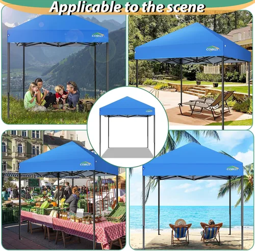 Miniatura 152 de COBIZI Tienda de campaña desplegable de 6.6 x 6.6 pies, toldo resistente, fácil de instalar, impermeable, para exteriores, fiestas, playa, jardín