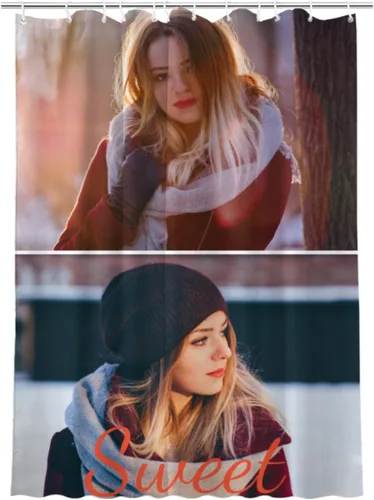 Miniatura 9 de Cortina de ducha personalizada, divertida, impermeable, forros para cortina de ducha, haz tus propias 1-9 fotos, texto de fondo con 12 ganchos