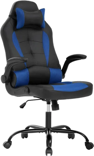 Miniatura 11 de Silla de juegos grande y alta, silla ergonómica de escritorio para computadora, cómoda silla de oficina ajustable de altura ajustable con soporte