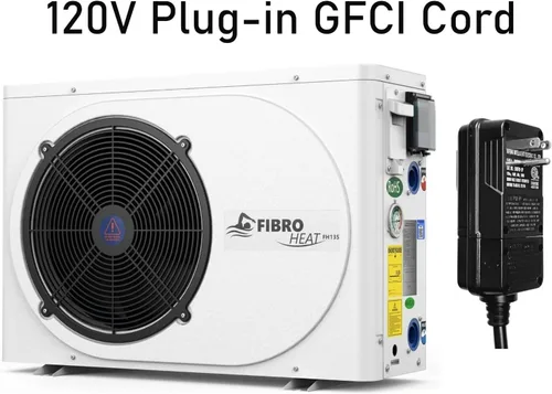 Miniatura 4 de FibroPool FH135 - Bomba de calor eléctrica para piscina de 35,000 BTU - Calentador de piscina sobre el suelo y enterrado de 120 V de hasta 7,500