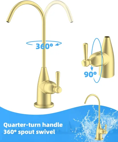 Miniatura 5 de Hibbent Grifo de Agua Potable para Barra y Fregadero de Cocina, Grifo de Ósmosis Inversa RO de Acero Inoxidable para Sistema de Filtración Bajo