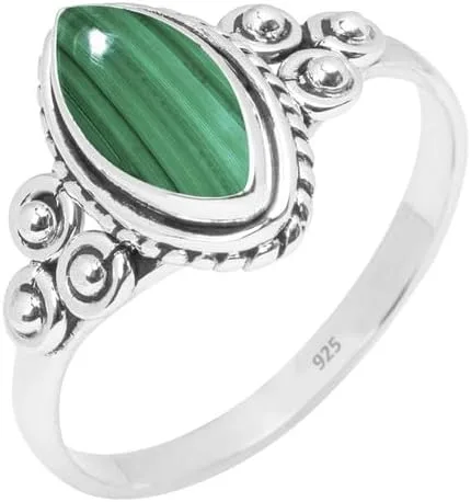 Anillo de piedras preciosas, anillo de plata de ley 925 para mujeres y niñas, joyería hecha a mano, regalos de Navidad, tamaño de EE. UU