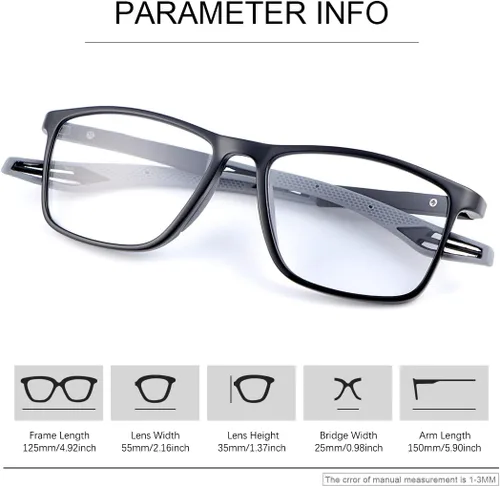 Miniatura 5 de Photochromic Progressive Multifocus Reading Glasses UV400 Spring Hinge Computer Anti Blue Light Eyewear for Men Women