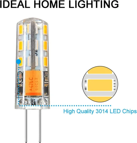 Miniatura 5 de Rayhoo - 10 bombillas LED G4 de base 24 de 1.5 W CA CC 12 V/10 – 20 V no regulables equivalente a 10 W T3 halógeno foco de repuesto 360° de ángulo