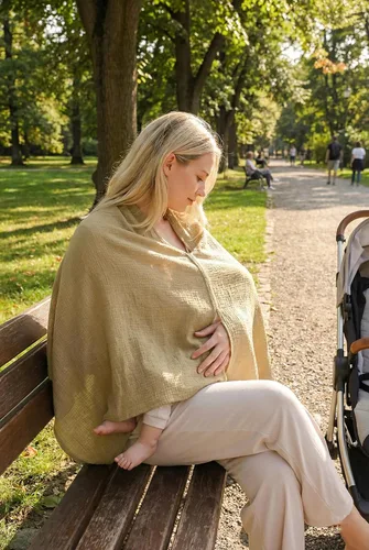 Miniatura 5 de TADO MUSLIN Paquete de 2 fundas de muselina para lactancia materna, 100% algodón orgánico, para mamá, delantal de lactancia de privacidad, suave