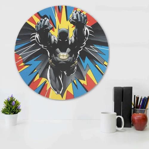 Miniatura 5 de DC Comics Batman Pop Art - Letrero redondo de metal, arte de pared retro de Batman para cueva de hombre, habitación de adolescentes o sala de cine