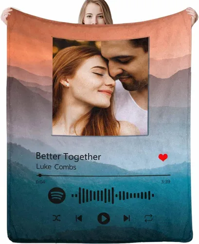 Miniatura 22 de D-Story Manta personalizada con fotos con cualquier texto - Mantas con imágenes personalizadas para Navidad, cumpleaños, regalos para parejas