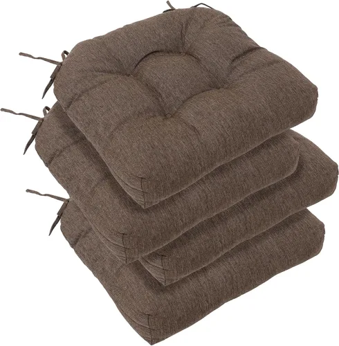 Miniatura 17 de RACE LEAF Cojines para Sillas de Patio 17x17 Pulgadas Paquete de 4, Cojines de Asiento Exteriores Engrosados Resistentes al Agua con Lazos