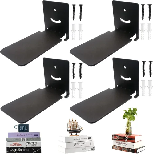 Miniatura 9 de Estantes flotantes invisibles para montaje en pared, organizadores de libros de alta resistencia, estantes de almacenamiento de hierro
