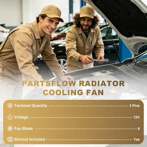 Miniatura 4 de Ensamble de ventilador de refrigeración del radiador PartsFlow para BMW 325Ci/330Ci/320i/325i/325xi/330i/323Ci/323i/328Ci/328i 1999-2006 64546905076