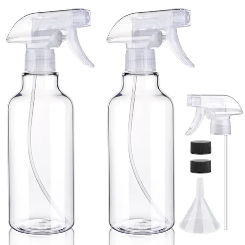 Miniatura 13 de Botella pulverizadora de plástico de 16.9 onzas, botellas vacías de pulverización, contenedor recargable, rociador de gatillo para soluciones