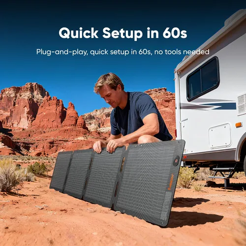 Miniatura 6 de Jackery SolarSaga - Panel solar de aire de 100 W, paneles bifaciales con eficiencia de conversión del 23%, impermeables IP65, cargador solar