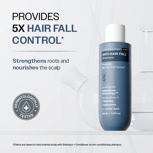 Miniatura 3 de Bare Anatomy Champú anticaídas Proporciona 5 veces control de caída del cabello pH 4.6 Adenosina y péptidos Fortalece las raíces débiles