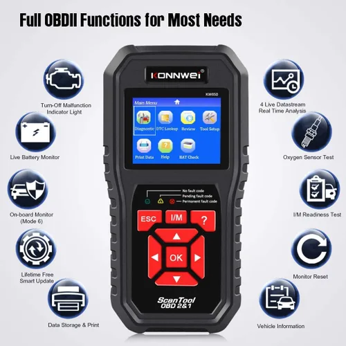 Miniatura 3 de Escáner KW850 OBD2 + paquete de calibre KW208 OBD2