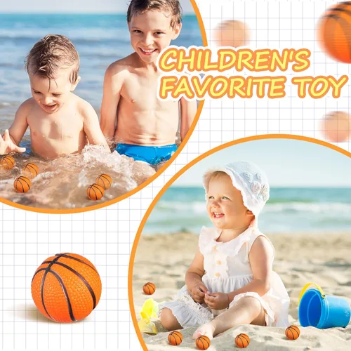 Miniatura 6 de Civaner 40 mini pelotas de baloncesto de goma pequeñas de espuma con bolsa de malla con cordón, regalos para niños y adultos, recuerdos de fiesta