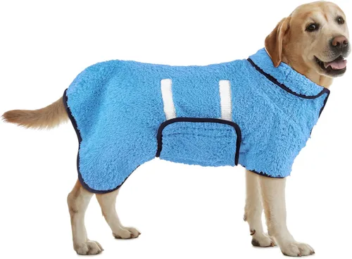 Miniatura 11 de Bienbee Bata de baño para perro, de secado rápido, súper absorbentes, para perros pequeños, medianos y grandes, abrigo de secado para después