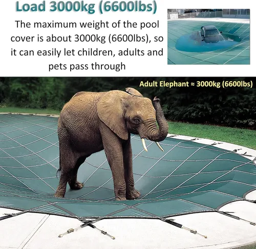 Miniatura 3 de Mantas protectoras de piscina resistentes para invierno, 3, 6, 9, 12, 15, 18, 21, 24, 27, 30, 33, 36, 39 pies, para exteriores, cubiertas